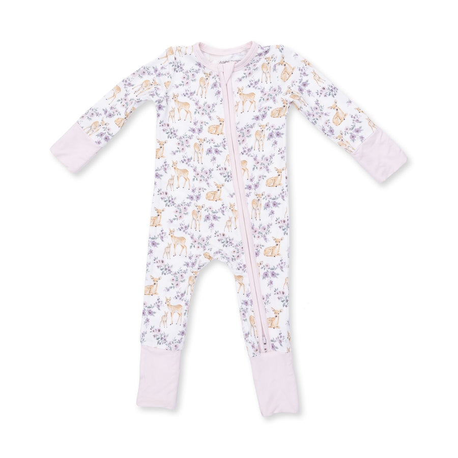 Bamboo Zipper Romper - Floral Deer