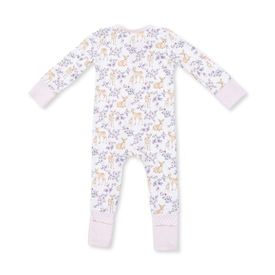 Bamboo Zipper Romper - Floral Deer