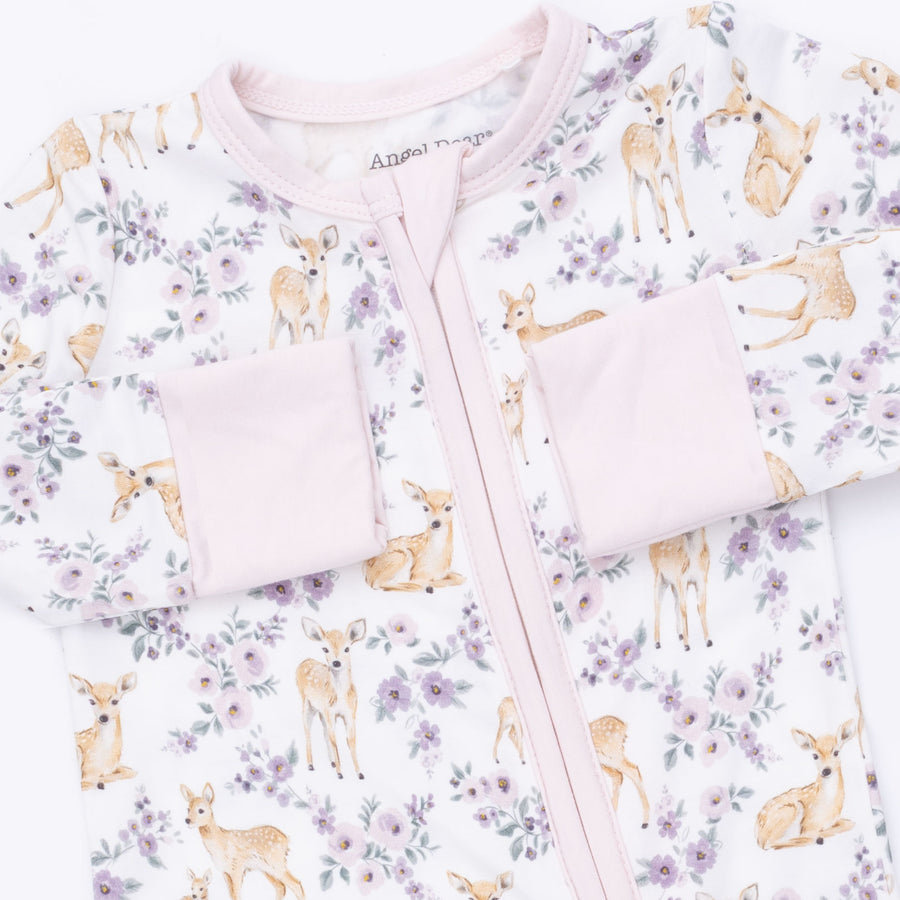 Bamboo Zipper Romper - Floral Deer