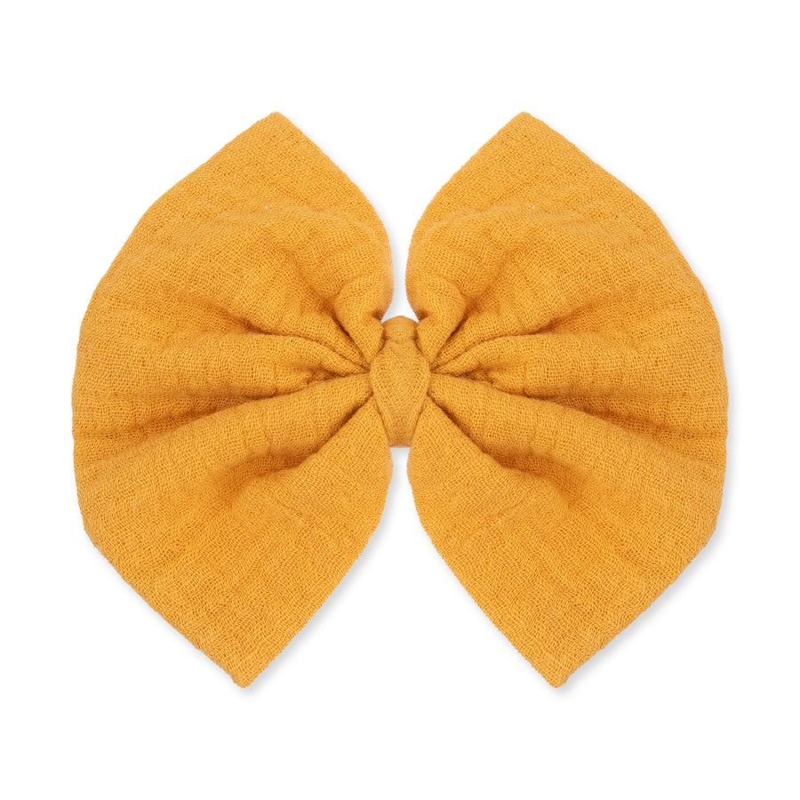 Bow on Headband - Muslin Sunflower