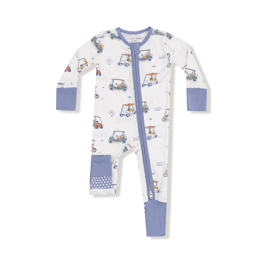Bamboo Zipper Romper - Zooming Golf Carts