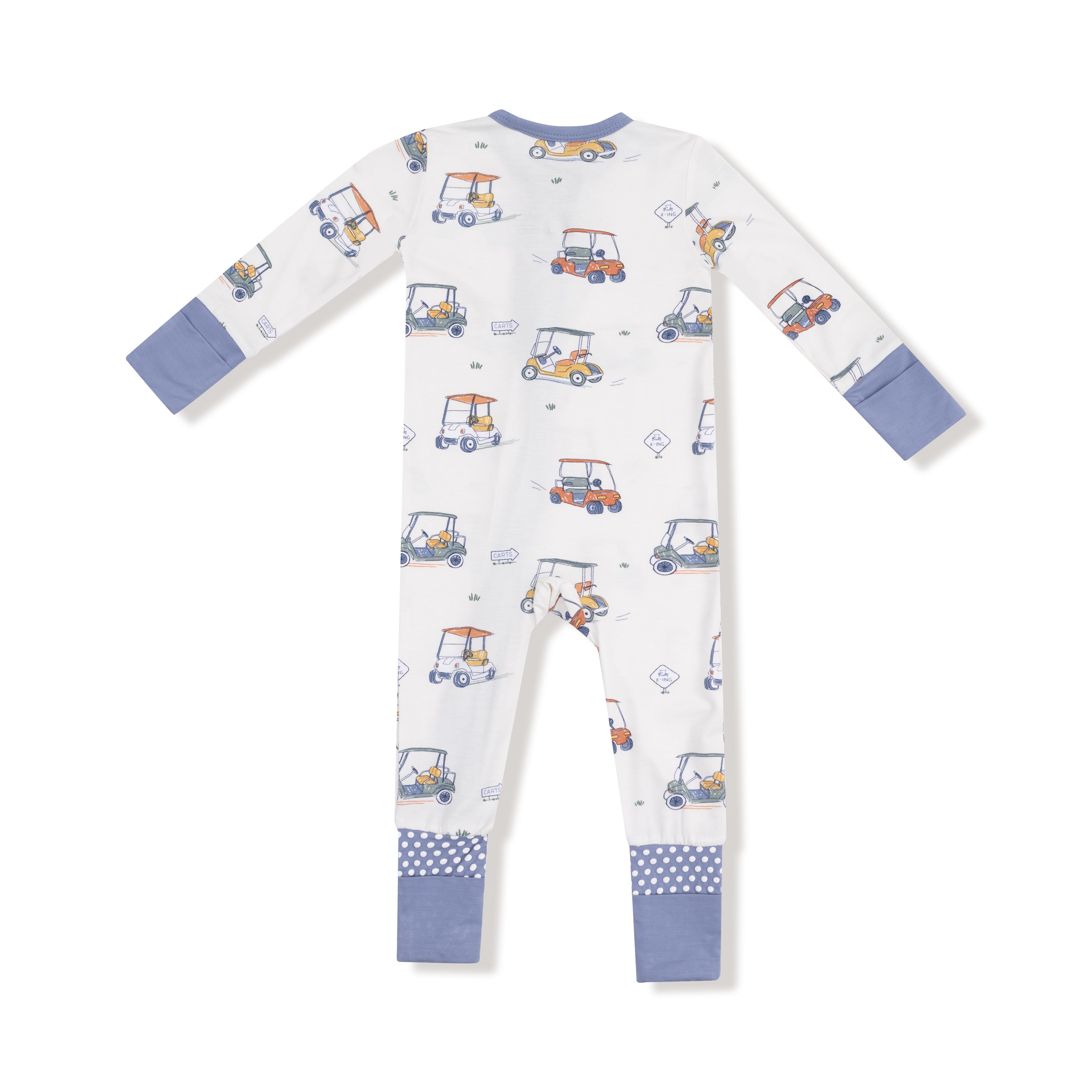 Bamboo Zipper Romper - Zooming Golf Carts