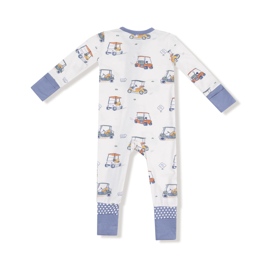Bamboo Zipper Romper - Zooming Golf Carts
