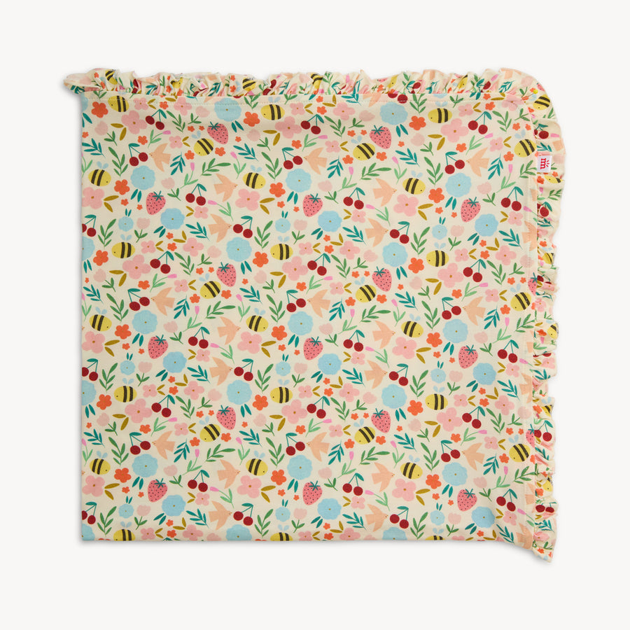 Modal Ruffle Baby Blanket - Honey Blossom