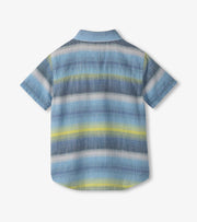 Oxford Cotton Button Down Shirt - Lime Green Stripes