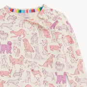 Modal Magnetic Long Sleeve Toddler Pajamas with Ruffles - Pink it's a PAW-TY