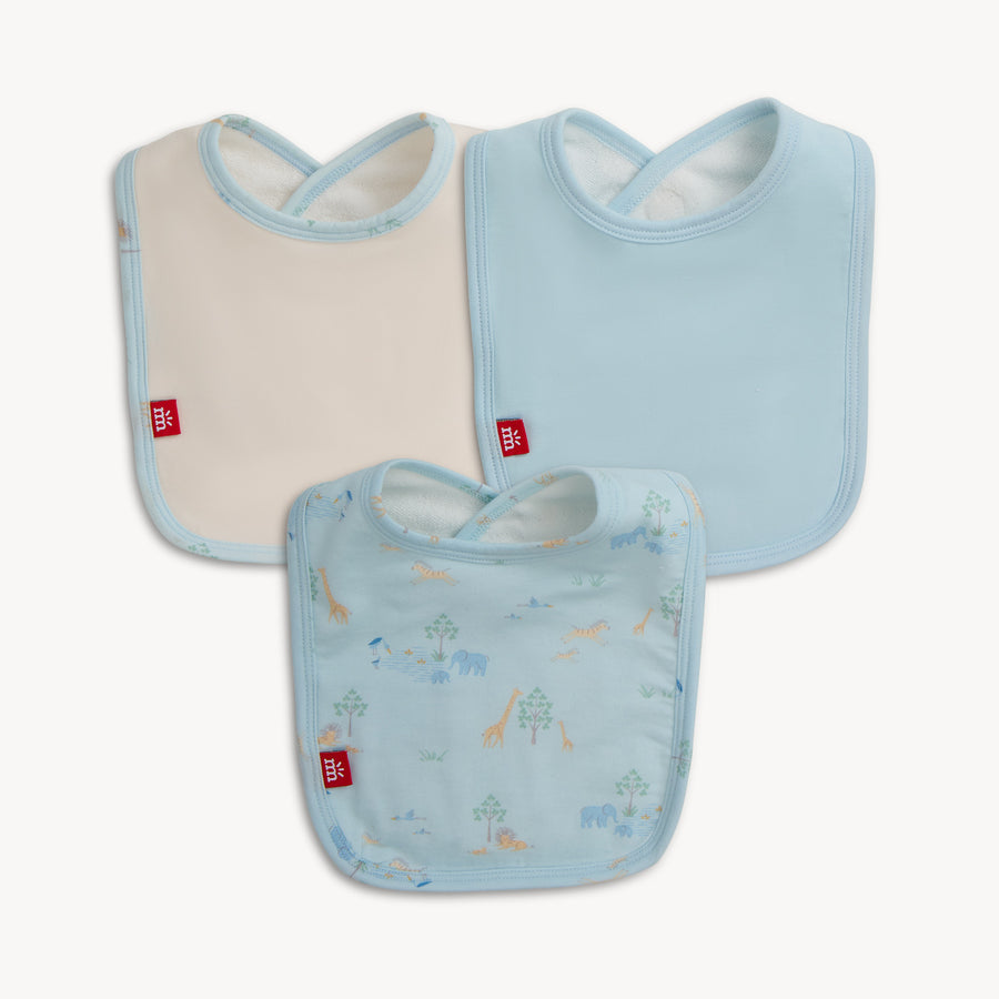 Modal Magnetic Bib Set - Blue Serene Safari