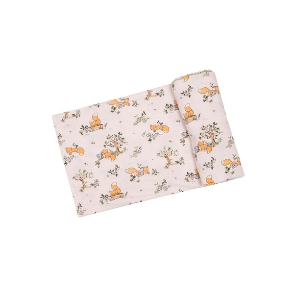 Swaddle Blanket - Pink Baby Foxes