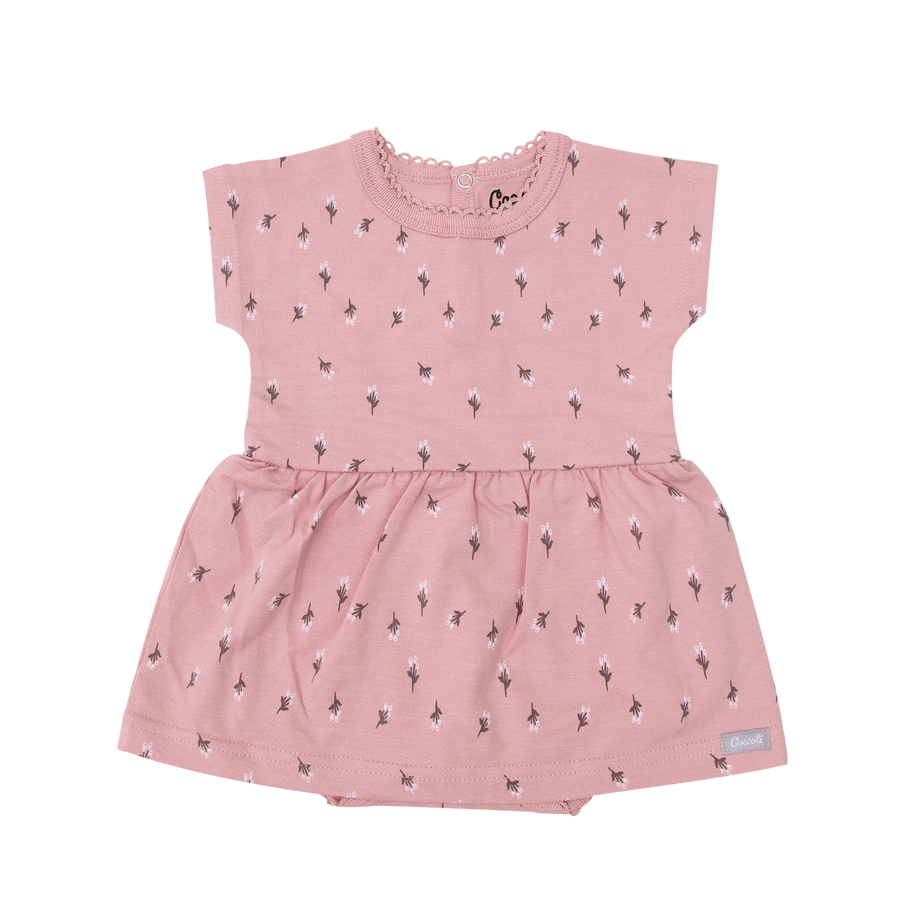 Modal Rib Romper - Pink Floral