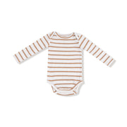 Ribbed Bodysuit - Vintage Brown Stripe