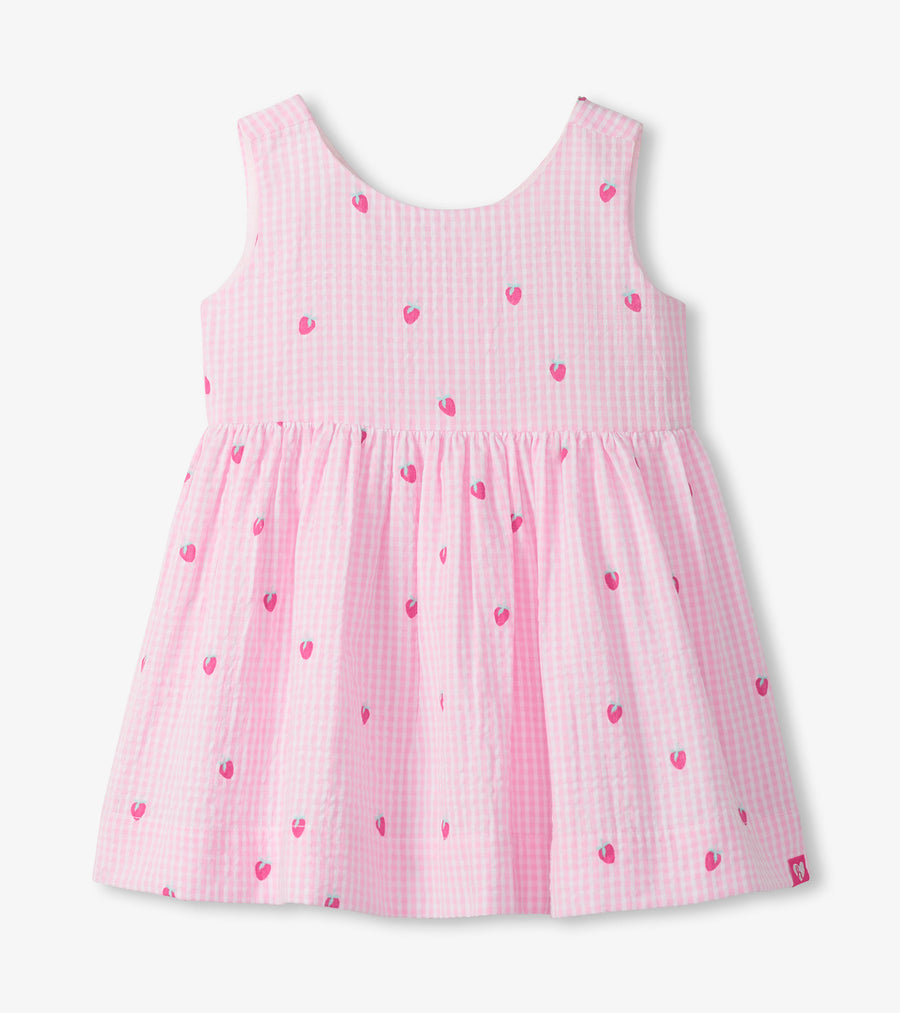 Sleeveless Party Dress - Teeny Berries Gingham