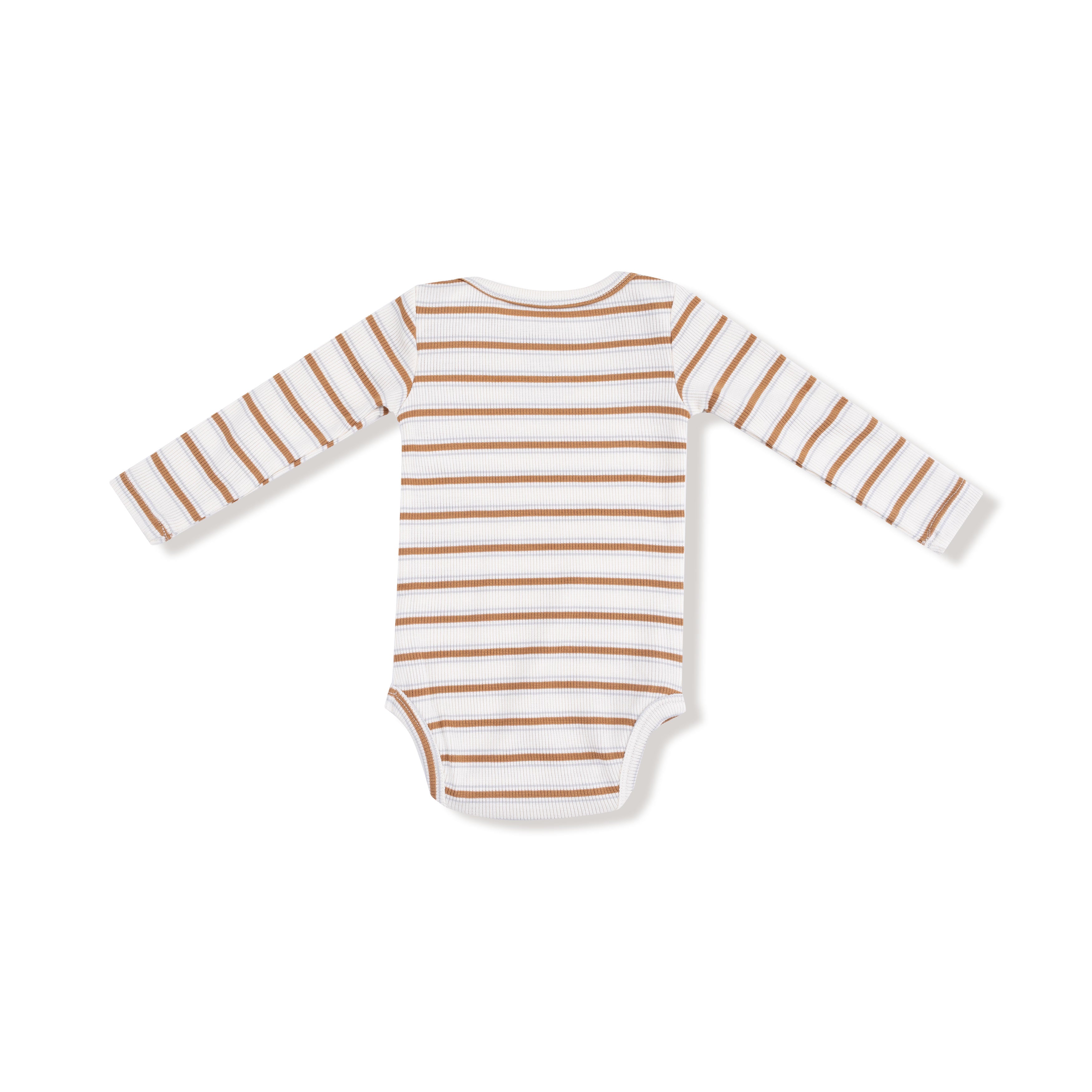 Ribbed Bodysuit - Vintage Brown Stripe