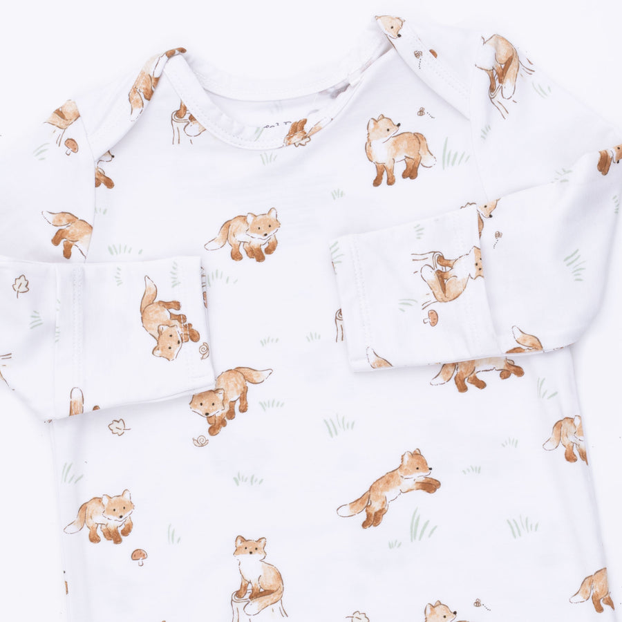 Lap Shoulder Gown and Knotted Hat - Little Explorer Fox