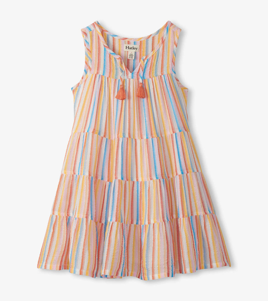 Layered Tiered Dress - Sunny Stripes