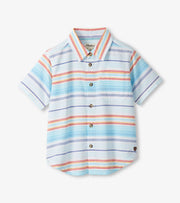 Woven Button Down - Sunset Stripes