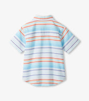 Woven Button Down - Sunset Stripes