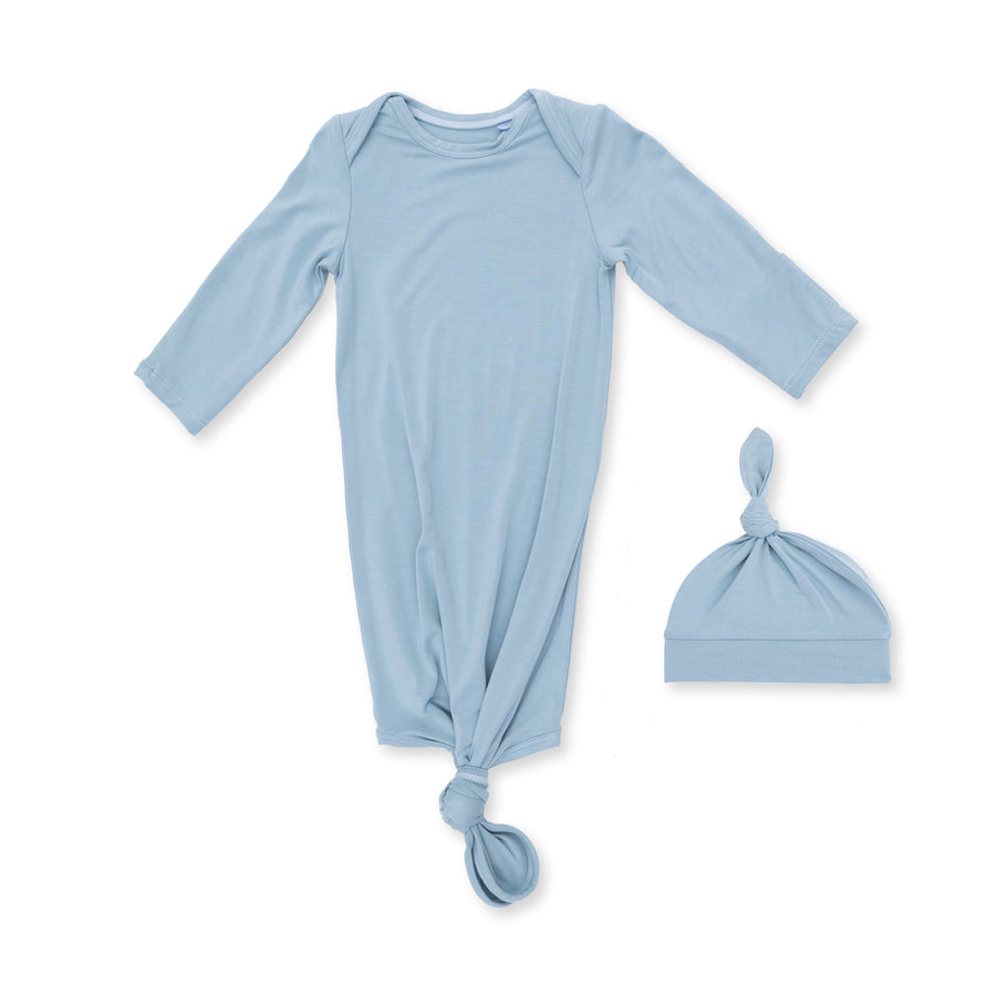Knotted Gown and Hat - Stone Blue