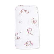 Bamboo Swaddle Blanket - Explorer Puppy - Pink