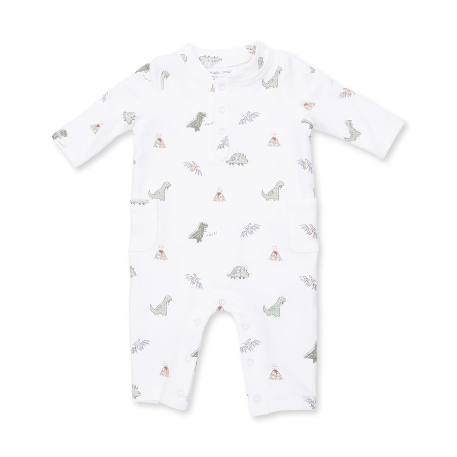 French Terry Uni Romper - Dinos
