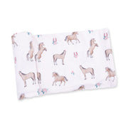 Bamboo Swaddle Blanket - I Love Horses