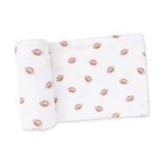 Bamboo Swaddle Blanket -  Mini Footballs