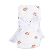 Bamboo Swaddle Blanket -  Mini Footballs