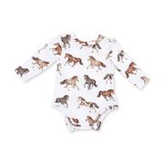 Long Sleeve Bodysuit - Wild Horses