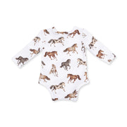 Long Sleeve Bodysuit - Wild Horses