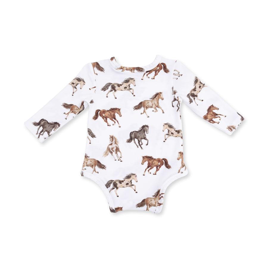 Long Sleeve Bodysuit - Wild Horses