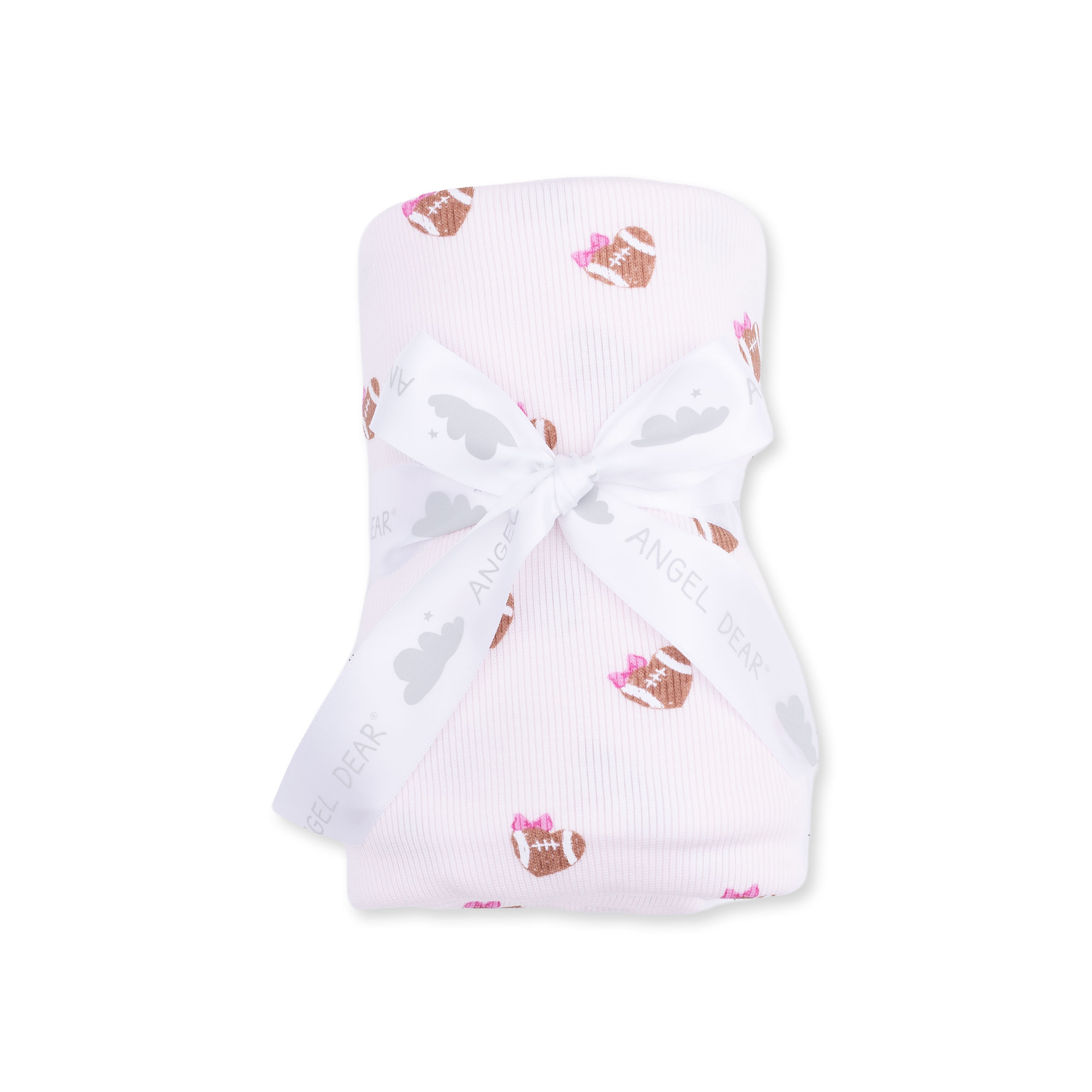 Bamboo Swaddle Blanket -  Mini Football Hearts