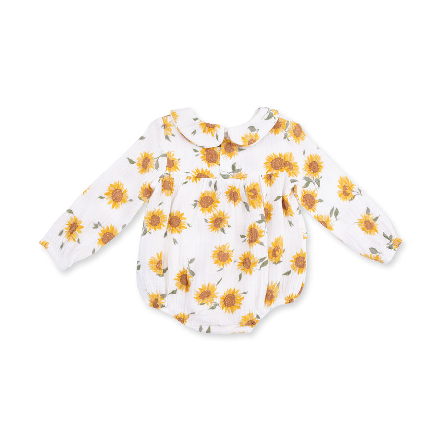 Classic Bubble with Peter Pan Collar - Baby Sunflower