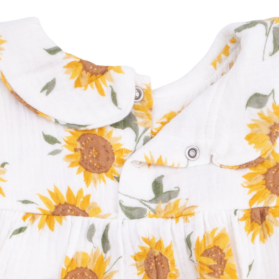 Classic Bubble with Peter Pan Collar - Baby Sunflower