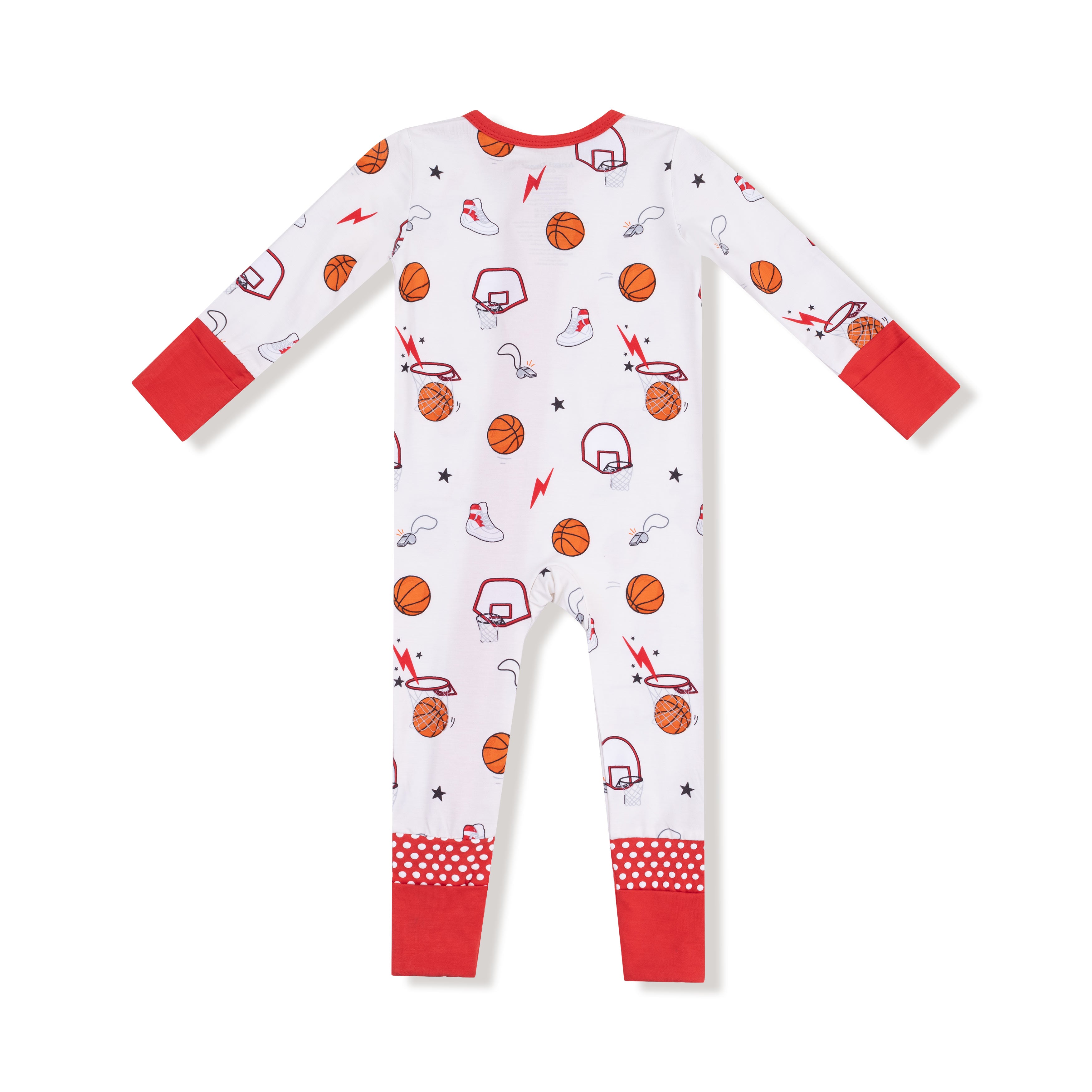 Bamboo Zipper Romper - Basketball Uni
