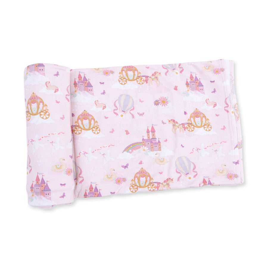 Bamboo Swaddle Blanket -  Princess Unicorns and Castle
