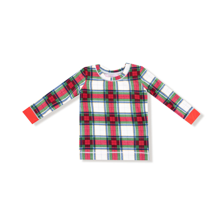 Long Sleeve Bamboo Loungewear Set - Holiday Plaid