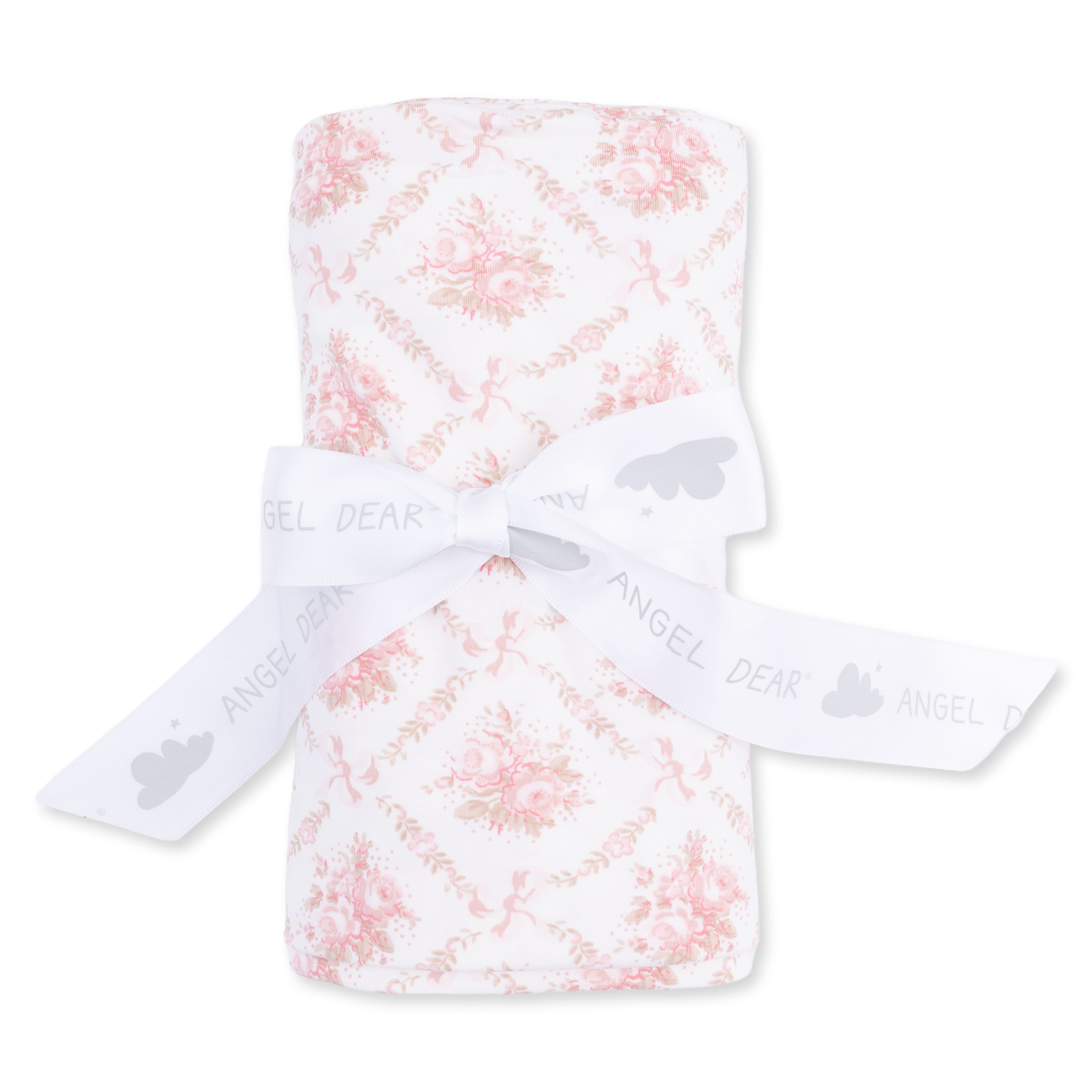 Bamboo Swaddle Blanket -  Rose Bow Lattice
