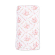 Bamboo Swaddle Blanket -  Rose Bow Lattice