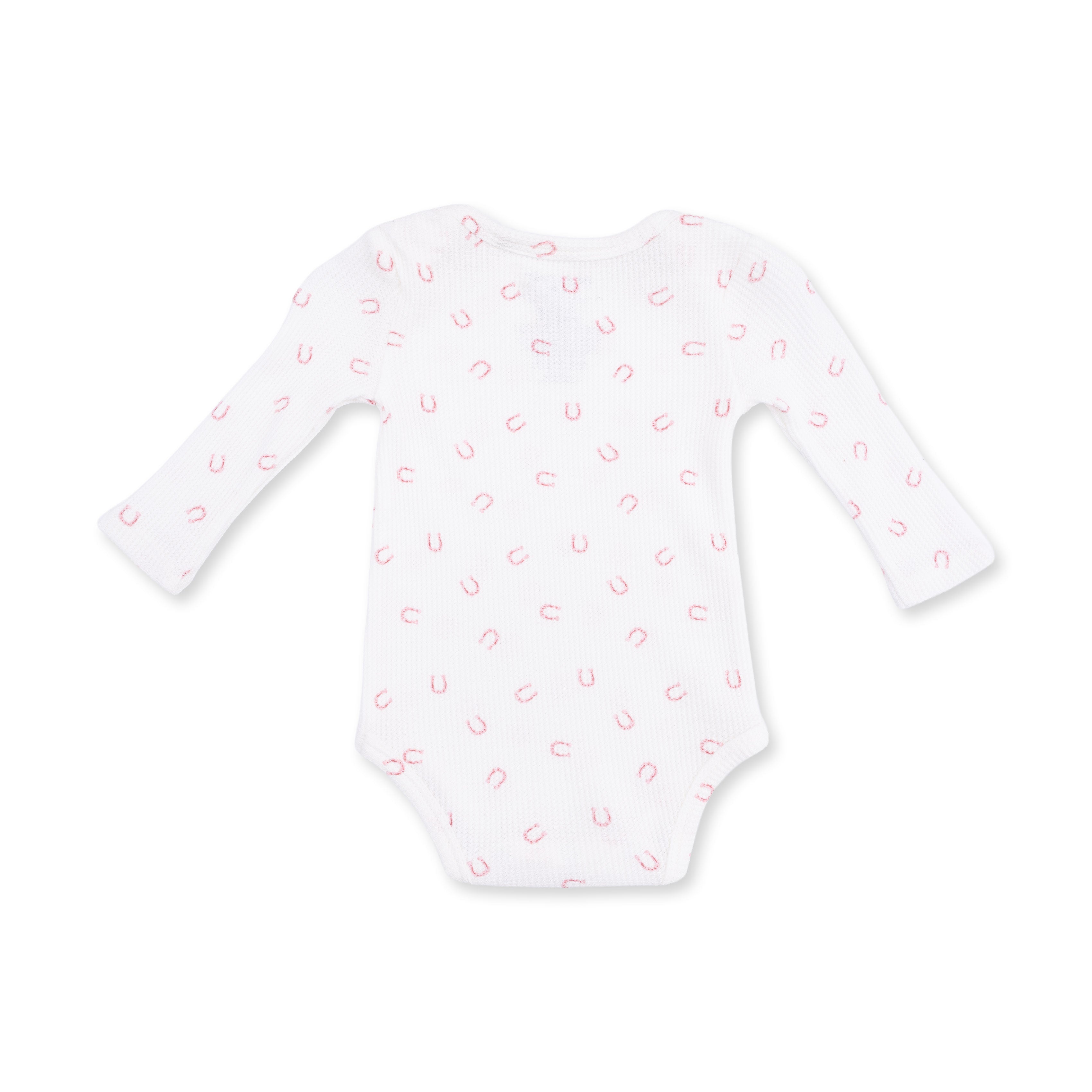 Long Sleeve Bodysuit -  Little Horseshoes - Pink