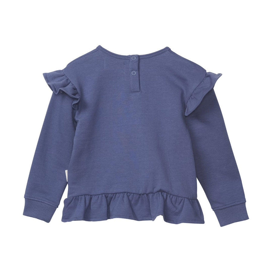 Ruffle Sweatshirt - Vintage Indigo Love