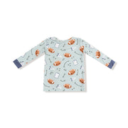 Long Sleeve Bamboo Loungewear Set - Touchdown Time - Grey Mist