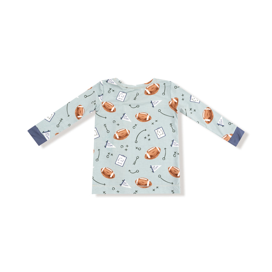 Long Sleeve Bamboo Loungewear Set - Touchdown Time - Grey Mist