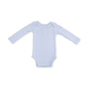 Ribbed Long Sleeve Bodysuit -  Sheer Blue