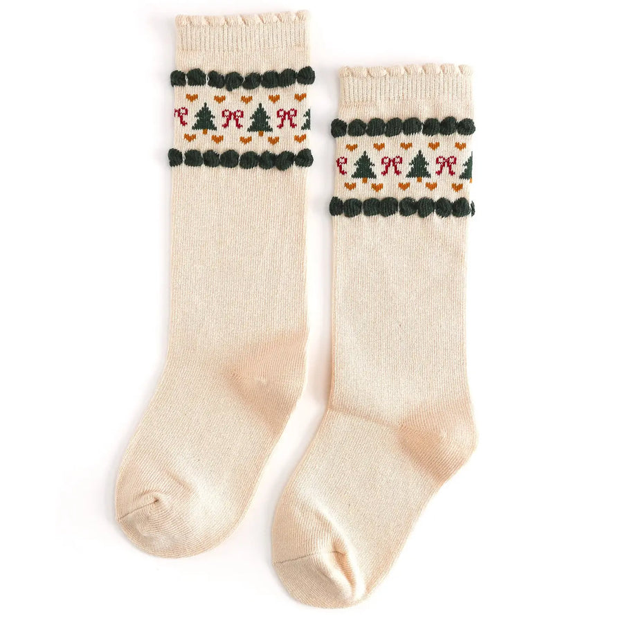Vanilla Fair Isle Knee High Socks