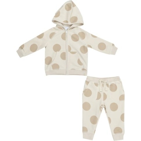 French Terry Hoodie and Jogger - Beige Dot