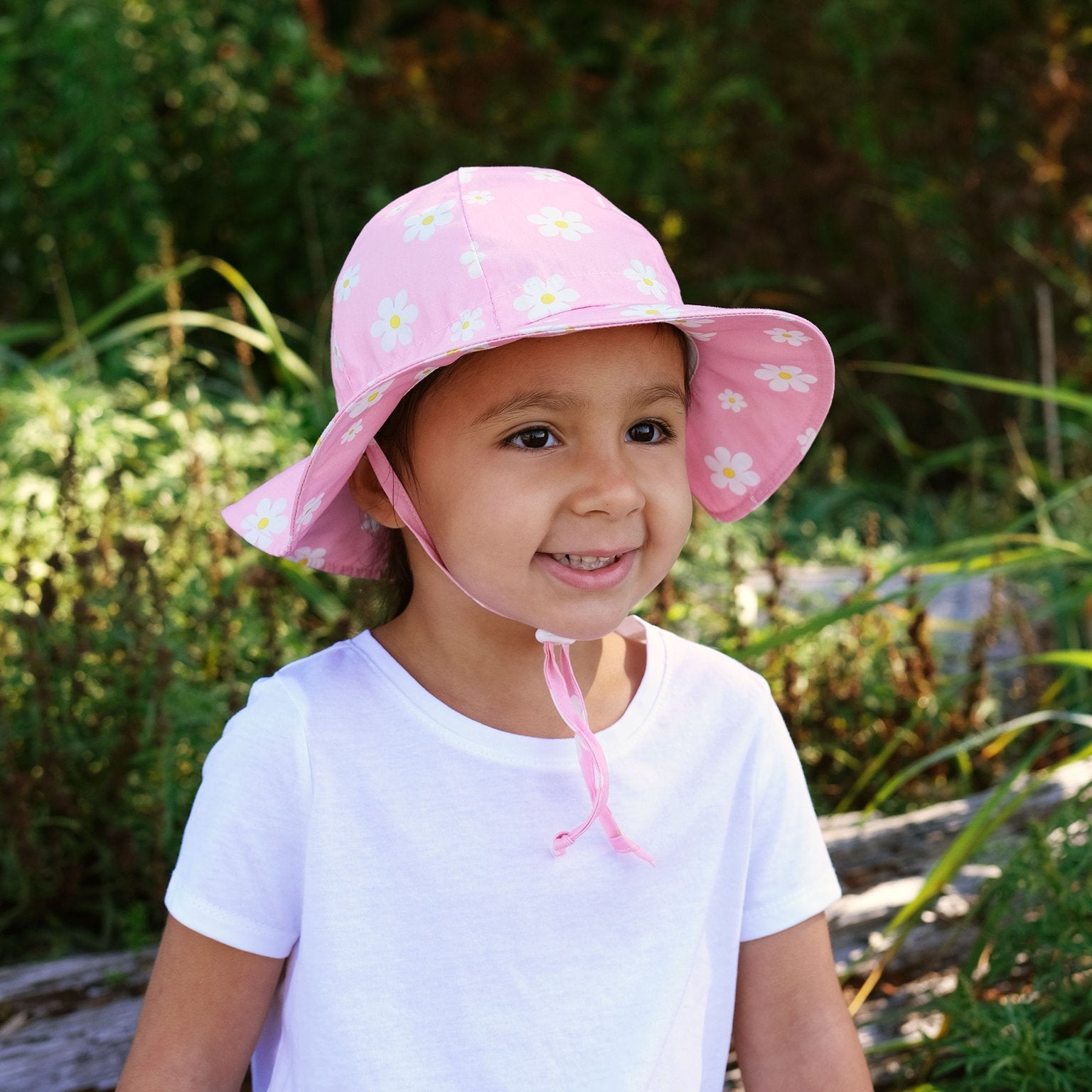 Cotton Floppy Hat - Pink Daisy