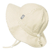 Cotton Floppy Hat - Beige Stripes