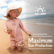 Long Sleeve UV Jumpsuit - Pink Daisy