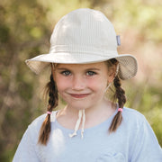 Cotton Floppy Hat - Beige Stripes