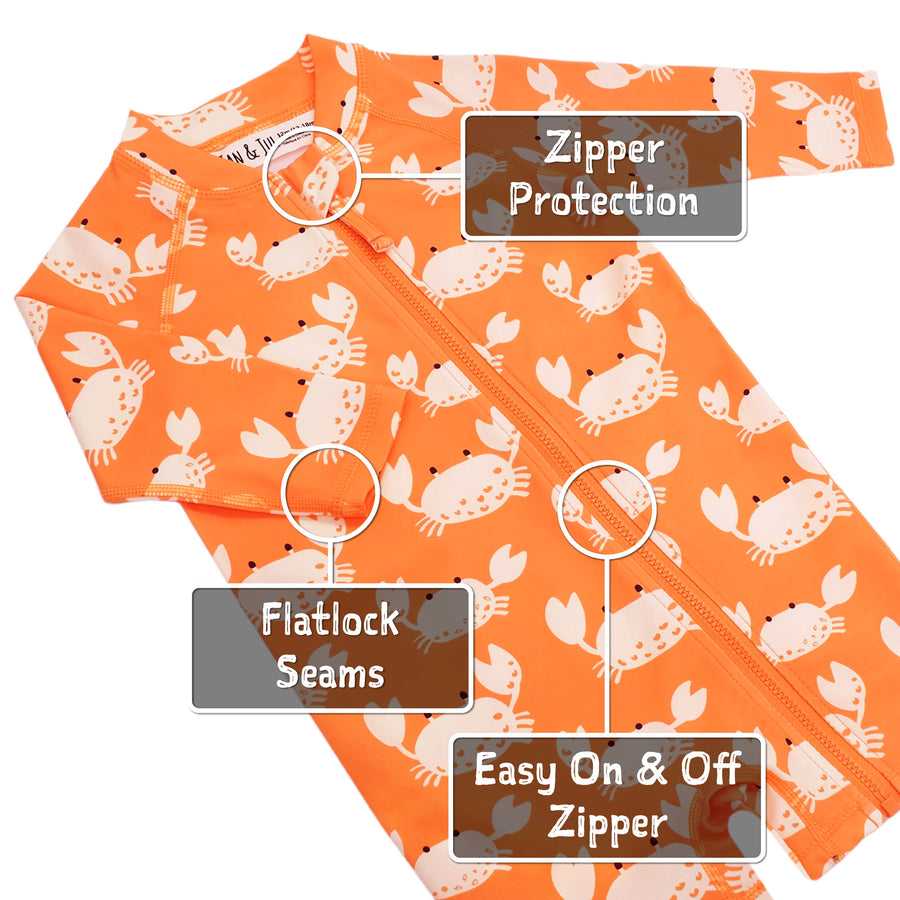 Long Sleeve UV Jumpsuit - Crabby Crab