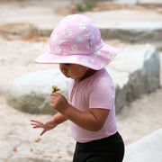 Cotton Floppy Hat - Pink Daisy